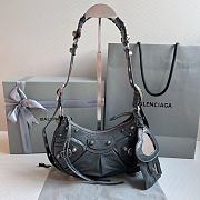 Balenciaga Le Cagole Leather Shoulder Bag Drark Gray Size 26 x 16 x 10 cm - 1