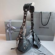 Balenciaga Le Cagole Leather Shoulder Bag Drark Gray Size 26 x 16 x 10 cm - 4