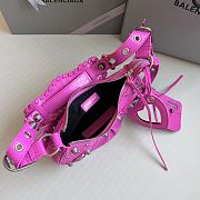 Balenciaga Le Cagole Leather Shoulder Bag Hot Pink Size 26 x 16 x 10 cm - 3