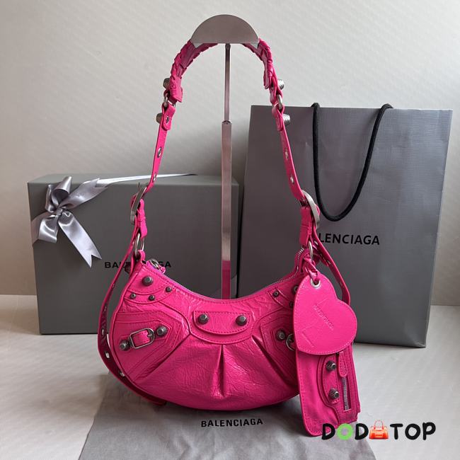 Balenciaga Le Cagole Leather Shoulder Bag Rose Pink Size 26 x 16 x 10 cm - 1