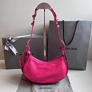 Balenciaga Le Cagole Leather Shoulder Bag Rose Pink Size 26 x 16 x 10 cm - 5