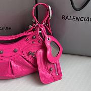 Balenciaga Le Cagole Leather Shoulder Bag Rose Pink Size 26 x 16 x 10 cm - 4