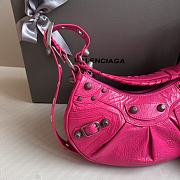 Balenciaga Le Cagole Leather Shoulder Bag Rose Pink Size 26 x 16 x 10 cm - 3