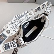 Balenciaga Le Cagole Leather Shoulder Bag White Graffiti Size 26 x 16 x 10 cm - 5