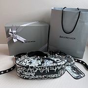 Balenciaga Le Cagole Leather Shoulder Bag Black Graffiti Size 33 x 16 x 8 cm - 6