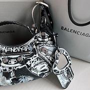 Balenciaga Le Cagole Leather Shoulder Bag Black Graffiti Size 33 x 16 x 8 cm - 4