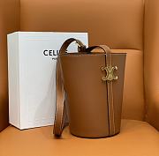 Celine Bucket Triomphe In Shiny Brown Size 25 x 22 x 14 cm - 6