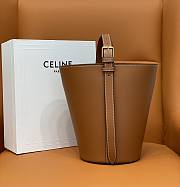 Celine Bucket Triomphe In Shiny Brown Size 25 x 22 x 14 cm - 4