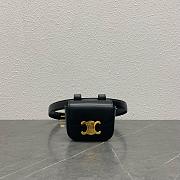 Celine Belt Bag Triomphe Belt In Shiny Calfskin Black Size 11 x 8 x 4 cm - 1