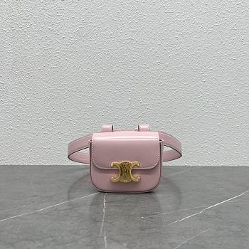 Celine Belt Bag Triomphe Belt In Shiny Calfskin Pink Size 11 x 8 x 4 cm