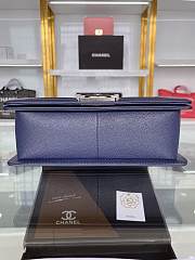 Chanel Calfskin Boy Bag Navy Blue Silver Hardware Size 25 x 15 x 8 cm - 2