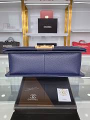Chanel Calfskin Boy Bag Navy Blue Gold Hardware Size 25 x 15 x 8 cm - 6