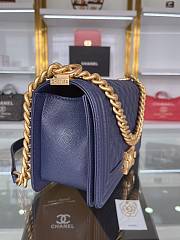 Chanel Calfskin Boy Bag Navy Blue Gold Hardware Size 25 x 15 x 8 cm - 5