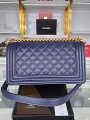 Chanel Calfskin Boy Bag Navy Blue Gold Hardware Size 25 x 15 x 8 cm - 2