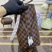 Louis Vuitton Neverfull N40448 Coffee Grid Shopping Bag Size 32 x 29 x 17 cm - 2