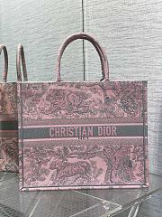 Dior Pink and Gray Toile de Jouy Sauvage Embroidery Book Tote Size 42 x 18 x 35 cm - 1