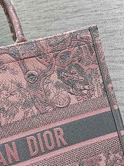 Dior Pink and Gray Toile de Jouy Sauvage Embroidery Book Tote Size 42 x 18 x 35 cm - 5