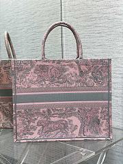 Dior Pink and Gray Toile de Jouy Sauvage Embroidery Book Tote Size 42 x 18 x 35 cm - 3