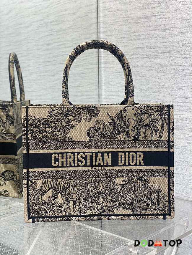 Dior Small Book Tote Toile De Joey Embroidery Beige Size 26 x 8 x 22 cm - 1