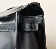 Hermes Kelly Box Leather Black Bag Size 22 x 13 x 7 cm - 5