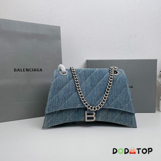 Balenciaga Medium Crush Denim Shoulder Bag Size 31 cm - 1