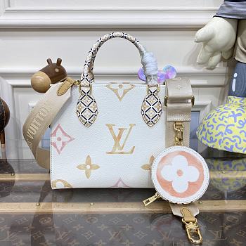 Louis Vuitton Onthego Hanbag Apricot M22976 Size 25 x 19 x 11.5 cm