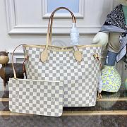 Louis Vuitton Neverfull Medium Handbag M41361 White Grid Apricot Size 31 x 28 x 14 cm - 1