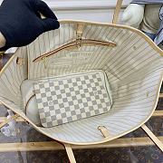 Louis Vuitton Neverfull Medium Handbag M41361 White Grid Apricot Size 31 x 28 x 14 cm - 6