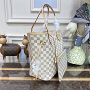 Louis Vuitton Neverfull Medium Handbag M41361 White Grid Apricot Size 31 x 28 x 14 cm - 2