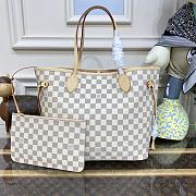 Louis Vuitton Neverfull Medium Handbag M41605 White Grid Powder Size 31 x 28 x 14 cm - 1