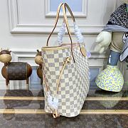 Louis Vuitton Neverfull Medium Handbag M41605 White Grid Powder Size 31 x 28 x 14 cm - 5