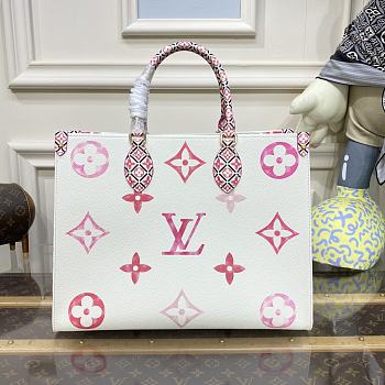 Louis Vuitton Onthego Medium Handbag M22975 Rose Red Size 35 x 27 x 14 cm