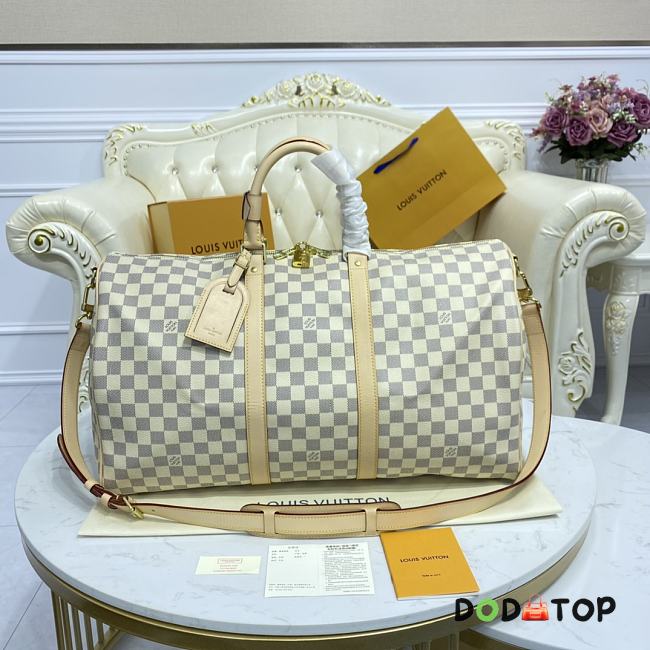 Louis Vuitton LV Travel Bag N41427 White Grid Size 50 x 22 x 28 cm - 1