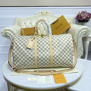 Louis Vuitton LV Travel Bag N41427 White Grid Size 50 x 22 x 28 cm