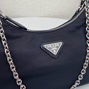 Prada Black Nylon Hobo Bag 1BH204 Re-Edition 2005 Size 22 x 12 x 6 cm - 2