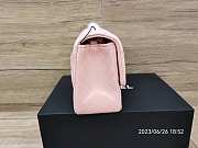 Chanel Flap Bag Smooth Leather Silver Hardware Pink Size 20 cm - 4