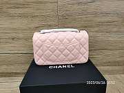 Chanel Flap Bag Smooth Leather Silver Hardware Pink Size 20 cm - 2