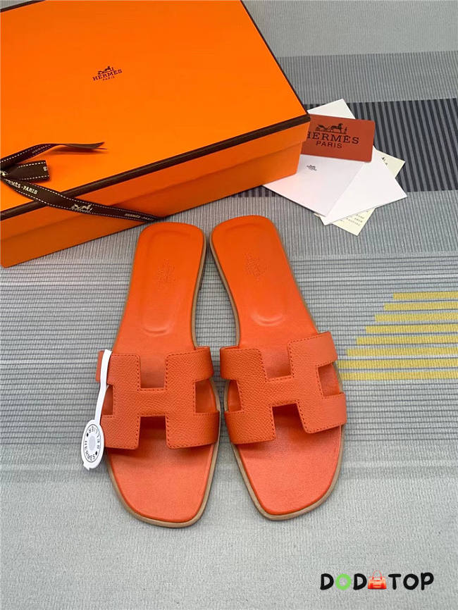Hermes Slippers Orange 01 - 1