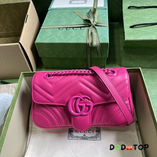 Gucci Marmont Mini Chain Bag Rose Pink Size 22 x 13 x 6 cm - 1
