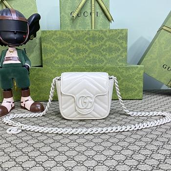  GG Marmont Matelassé Belt Bag White Size 12 x 12.5 x 7 cm