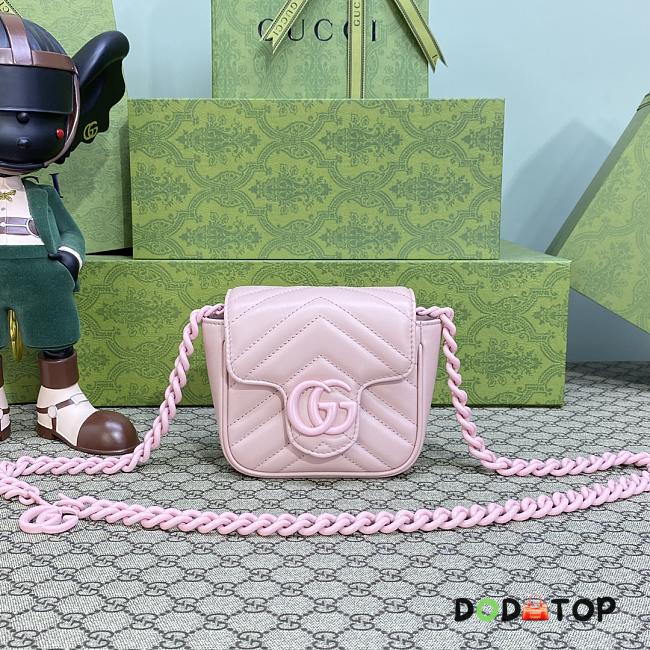 GG Marmont Matelassé Belt Bag Pink Size 12 x 12.5 x 7 cm - 1