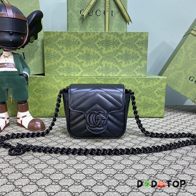 GG Marmont Matelassé Belt Bag Black Size 12 x 12.5 x 7 cm - 1