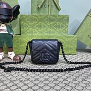 GG Marmont Matelassé Belt Bag Black Size 12 x 12.5 x 7 cm - 1