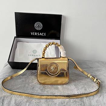 Versace Gold Snake Handle Bag Size 16 x 6 x 12 cm