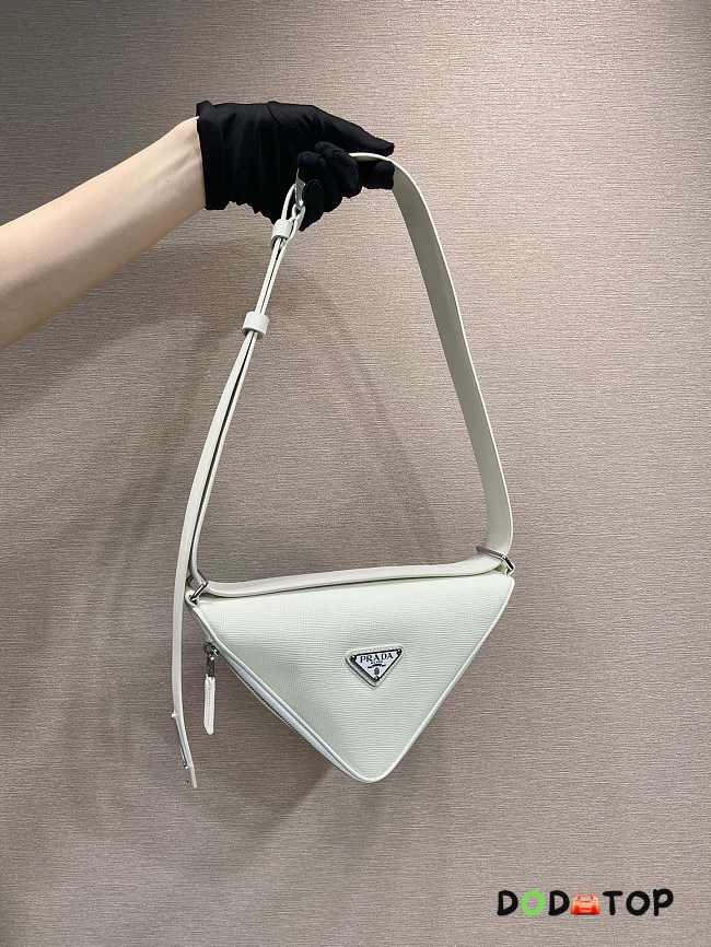 Prada Belt Triangle Bag 2VL039 White Size 25 x 14 x 9 cm - 1