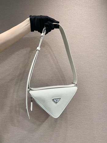 Prada Belt Triangle Bag 2VL039 White Size 25 x 14 x 9 cm