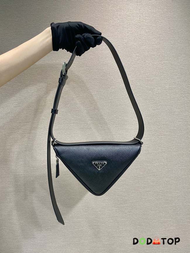 Prada Belt Triangle Bag 2VL039 Black Size 25 x 14 x 9 cm - 1
