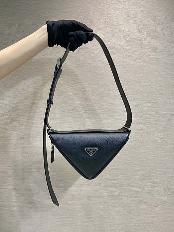 Prada Belt Triangle Bag 2VL039 Black Size 25 x 14 x 9 cm