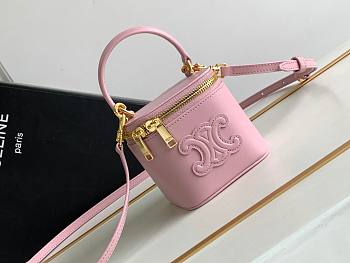 Celine Cosmetic Case Pink Bag Size 9.5 x 8 x 9 cm