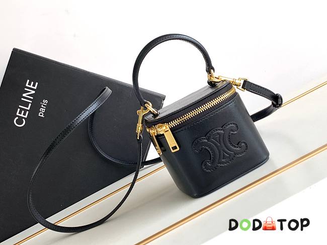 Celine Cosmetic Case Black Bag Size 9.5 x 8 x 9 cm - 1